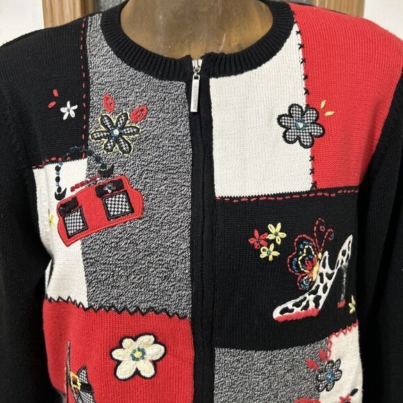 Alfred Dunner Vtg Sweater Zip Cardigan - Picture 2 of 11